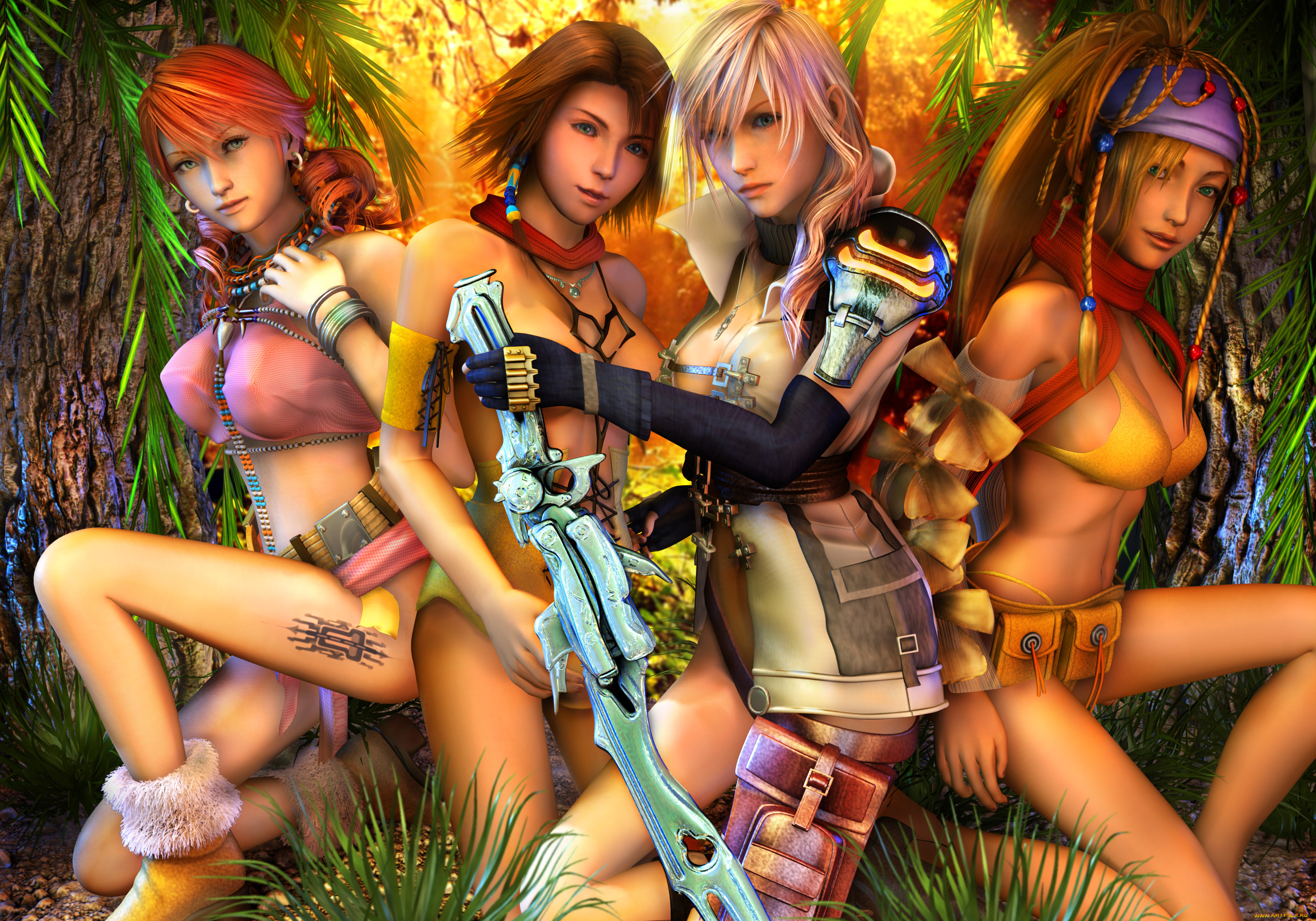 final, fantasy, xiii, , , yuna, oerba, dia, vanille, lightning, rikku